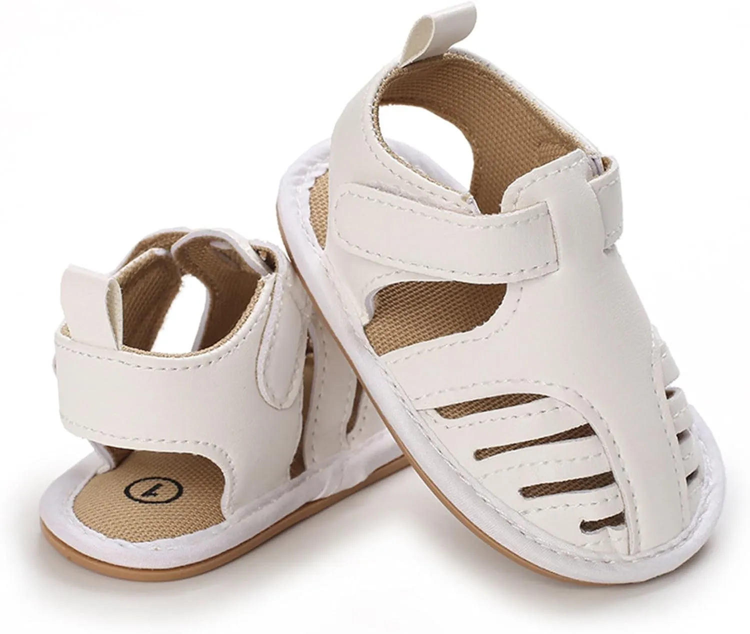 Infant Baby Girls Sandals Solid PU Leather Soft Anti-Slip Rubber Sole Toddler Breathable First Walkers Crib Shoes
