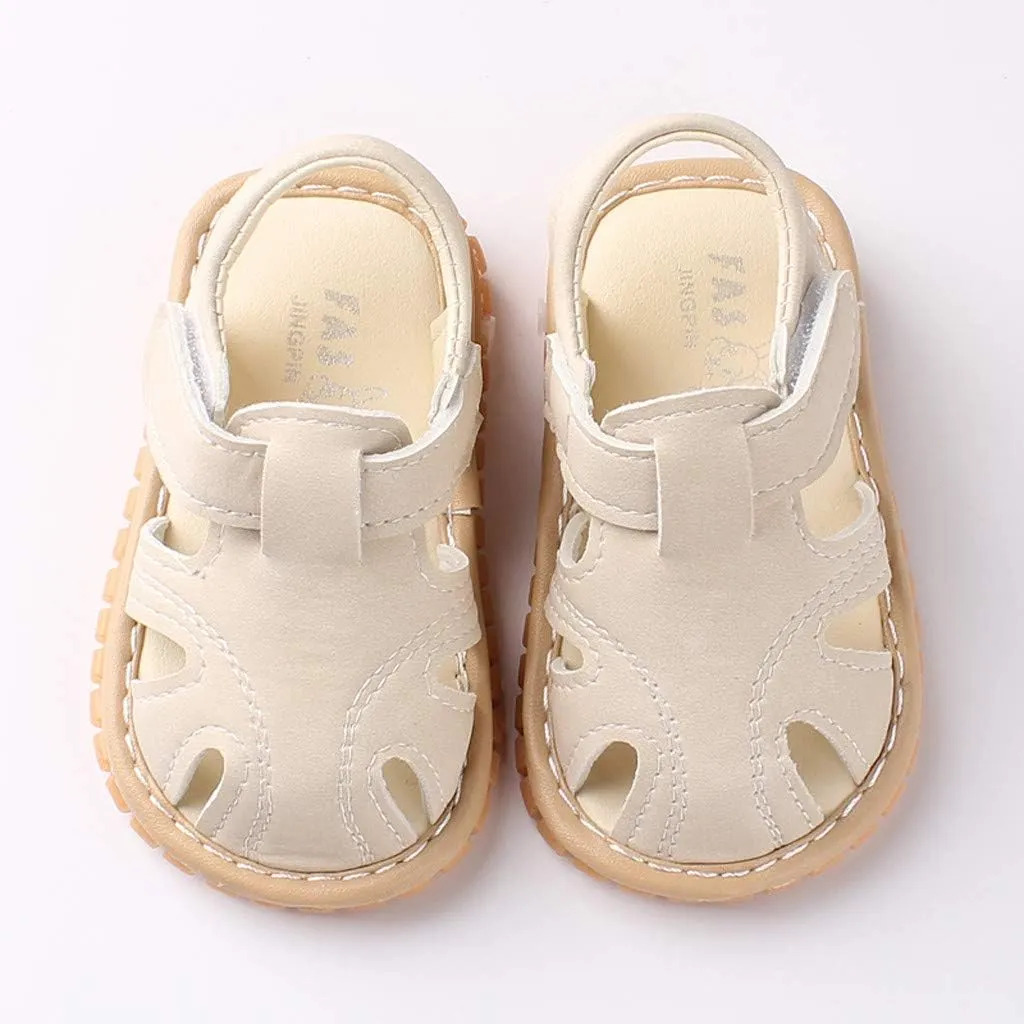 Infant Baby Girls Sandals with Princess Dress First Walker Shoes Soft Sole Shoes Newborn Roman Shoes (Beige-02#E, 6-9Months)