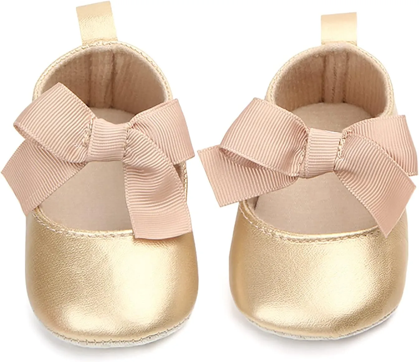 Infant Baby Girls Soft Sole Bowknot Princess Wedding Dress Mary Jane Flats Prewalker Newborn Light Baby Sneaker Shoes