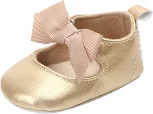 Infant Baby Girls Soft Sole Bowknot Princess Wedding Dress Mary Jane Flats Prewalker Newborn Light Baby Sneaker Shoes