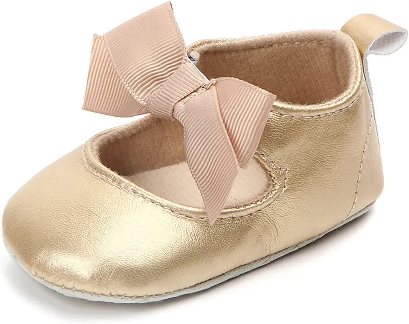 Infant Baby Girls Soft Sole Bowknot Princess Wedding Dress Mary Jane Flats Prewalker Newborn Light Baby Sneaker Shoes