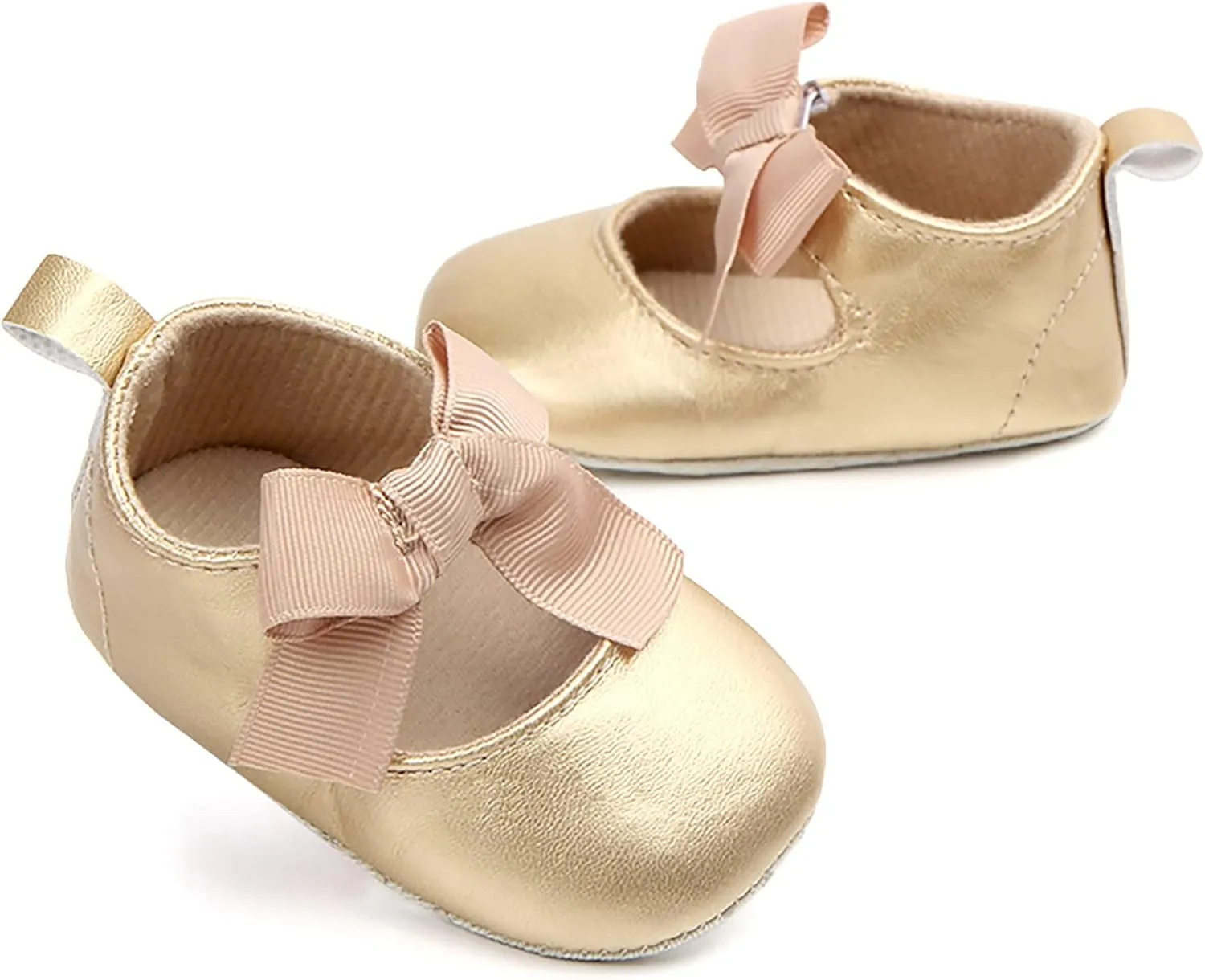 Infant Baby Girls Soft Sole Bowknot Princess Wedding Dress Mary Jane Flats Prewalker Newborn Light Baby Sneaker Shoes