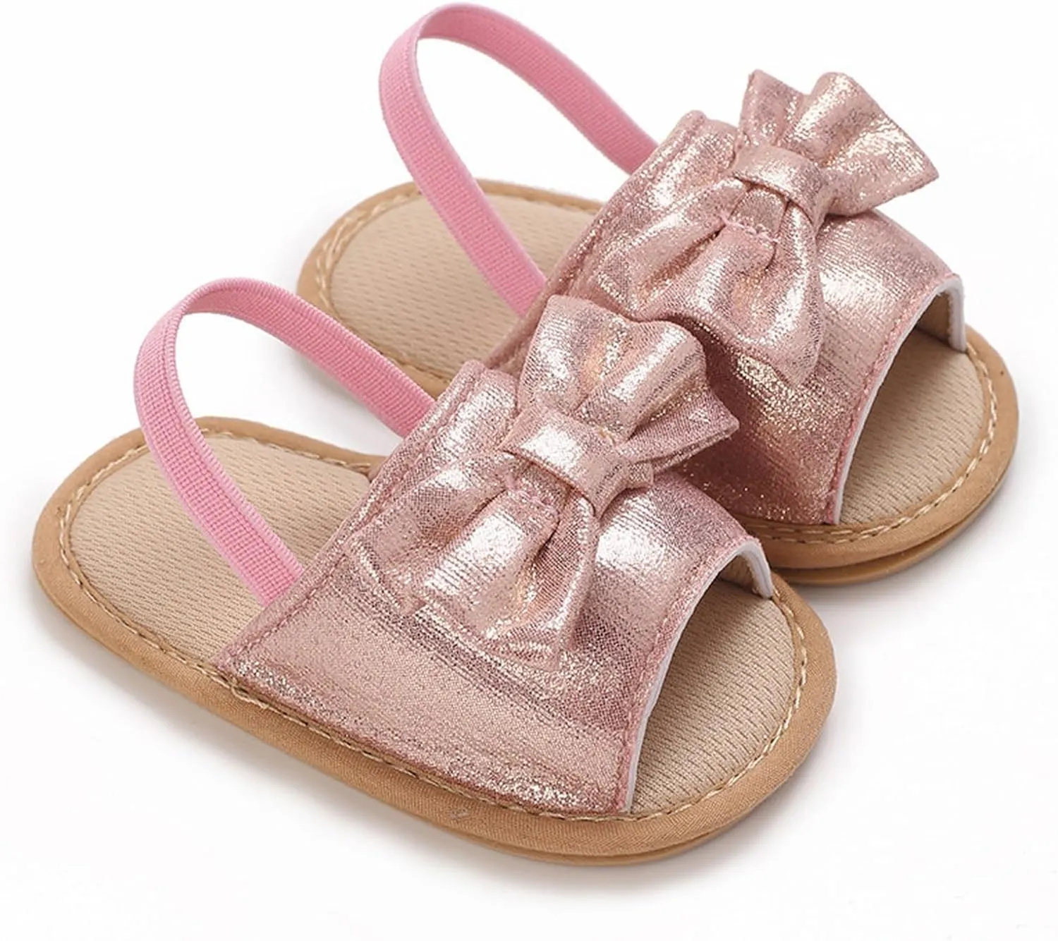 Infant Baby Girls Summer Sandals with Bowknot Open Toe Soft Sole Newborn Toddler First Walker Crib Girls Running Shoes