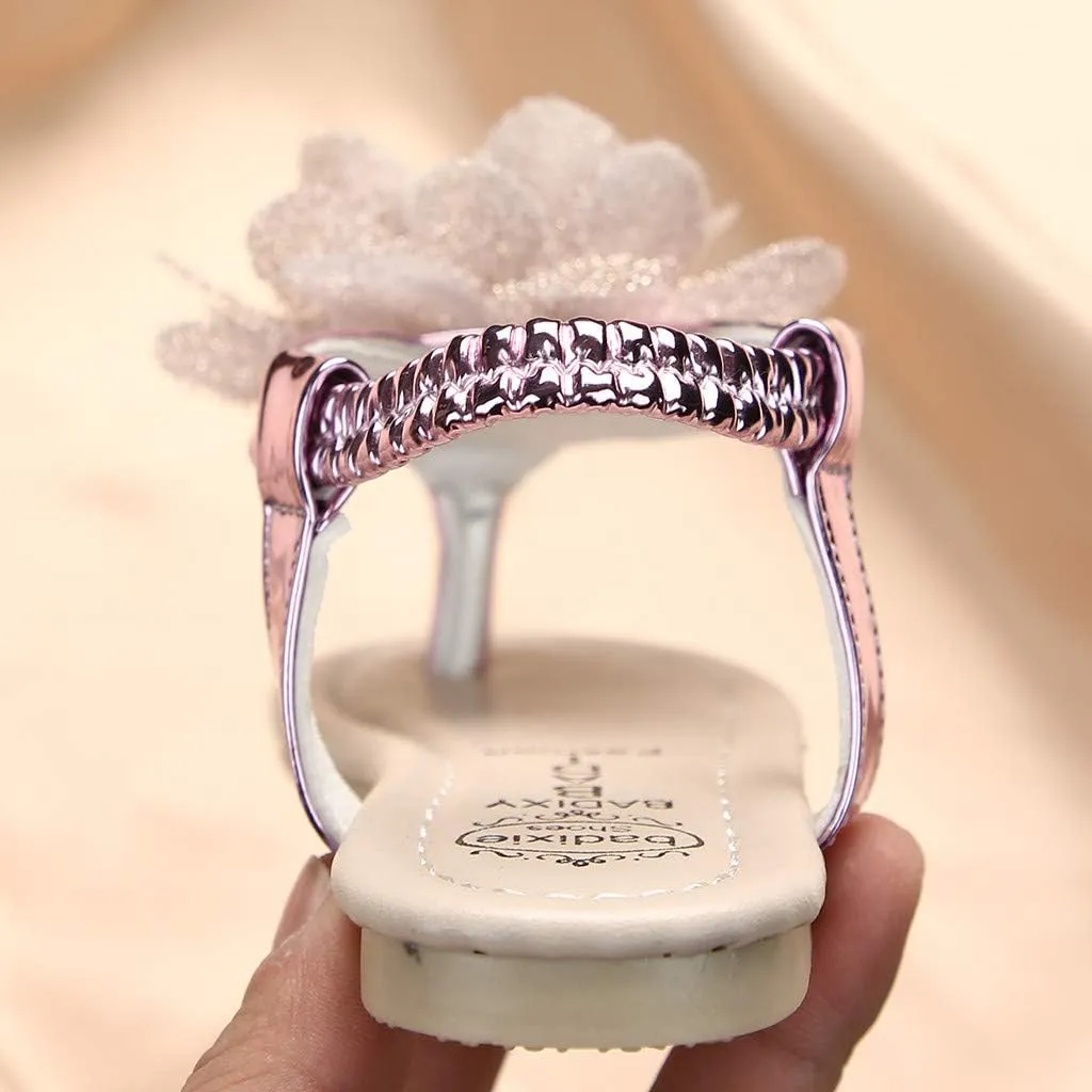Infant Baby Girls Summer Sandals with Flower Soft Sole Newborn Toddler First Walker Crib Dress Shoes Casual Flats (Pink-03#D, 2.5-3Years)