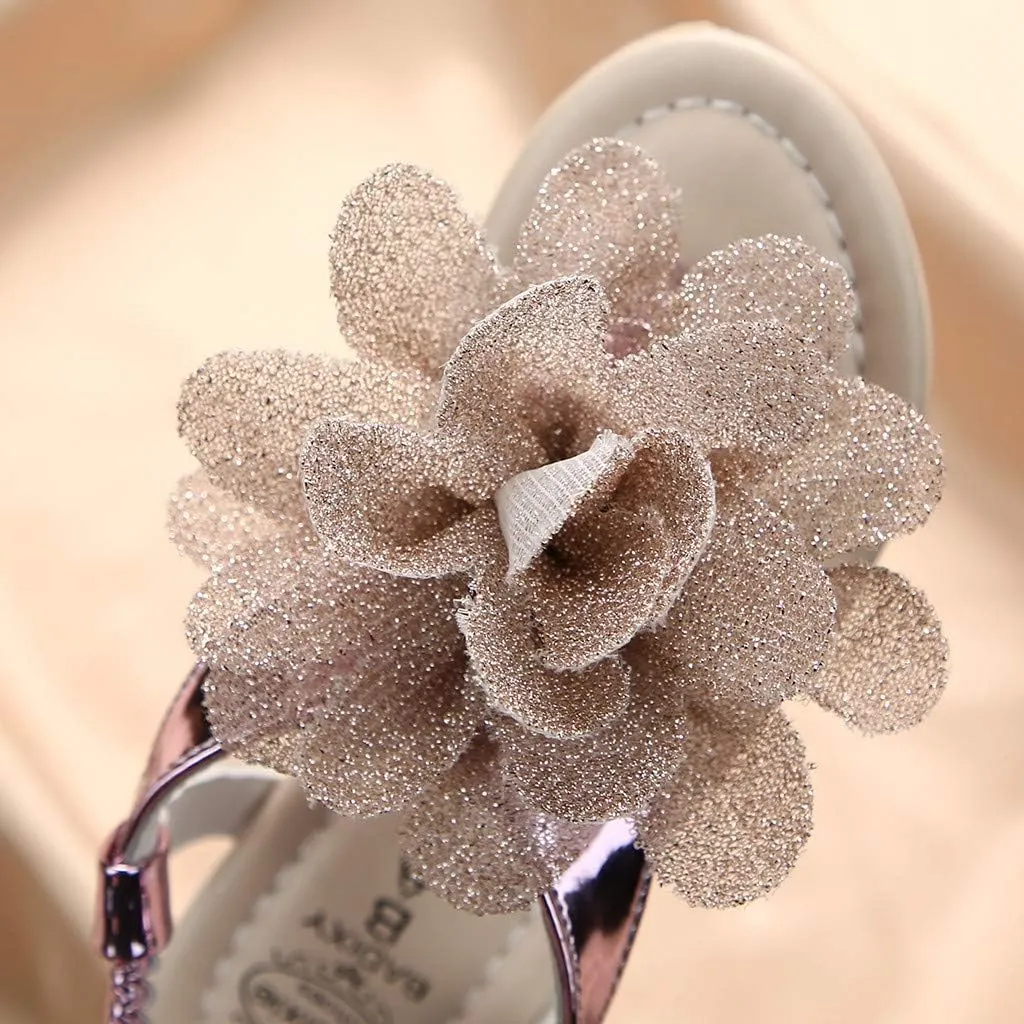 Infant Baby Girls Summer Sandals with Flower Soft Sole Newborn Toddler First Walker Crib Dress Shoes Casual Flats (Pink-03#D, 2.5-3Years)