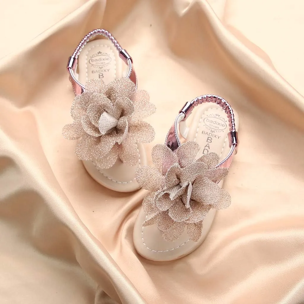 Infant Baby Girls Summer Sandals with Flower Soft Sole Newborn Toddler First Walker Crib Dress Shoes Casual Flats (Pink-03#D, 2.5-3Years)