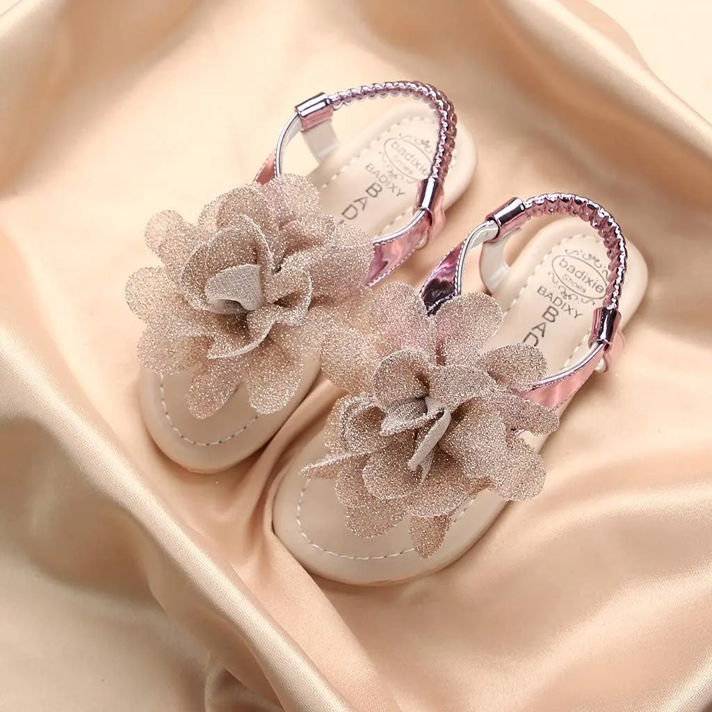 Infant Baby Girls Summer Sandals with Flower Soft Sole Newborn Toddler First Walker Crib Dress Shoes Casual Flats (Pink-03#D, 2.5-3Years)