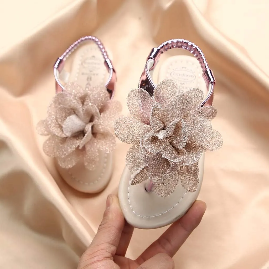 Infant Baby Girls Summer Sandals with Flower Soft Sole Newborn Toddler First Walker Crib Dress Shoes Casual Flats (Pink-03#D, 2.5-3Years)