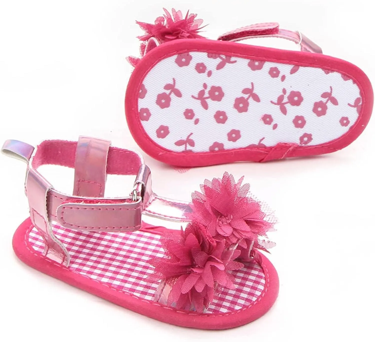 Infant Baby Girls Summer Sandals with Flower Soft Sole Wedding Dress Flats Newborn First Walkers crib Dress Shoes