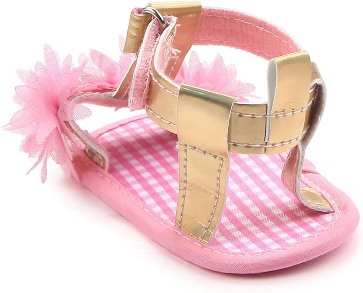 Infant Baby Girls Summer Sandals with Flower Soft Sole Wedding Dress Flats Newborn First Walkers crib Dress Shoes