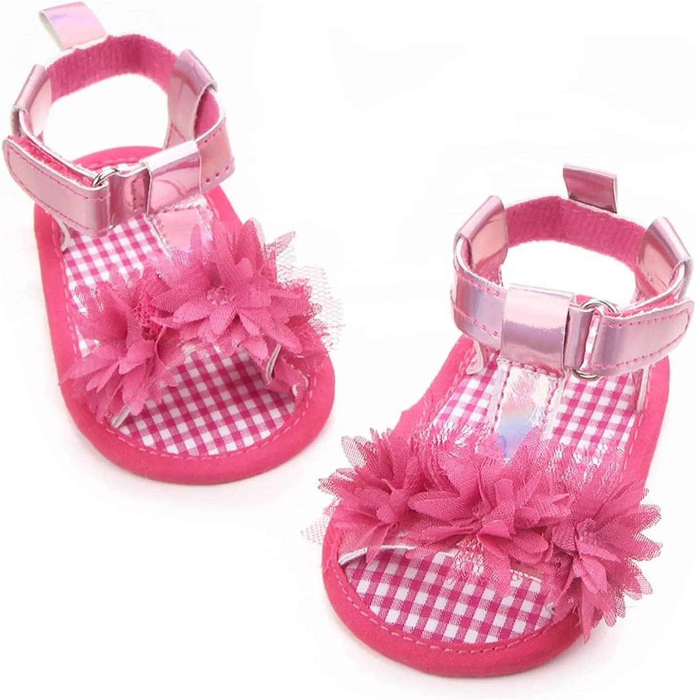 Infant Baby Girls Summer Sandals with Flower Soft Sole Wedding Dress Flats Newborn First Walkers crib Dress Shoes