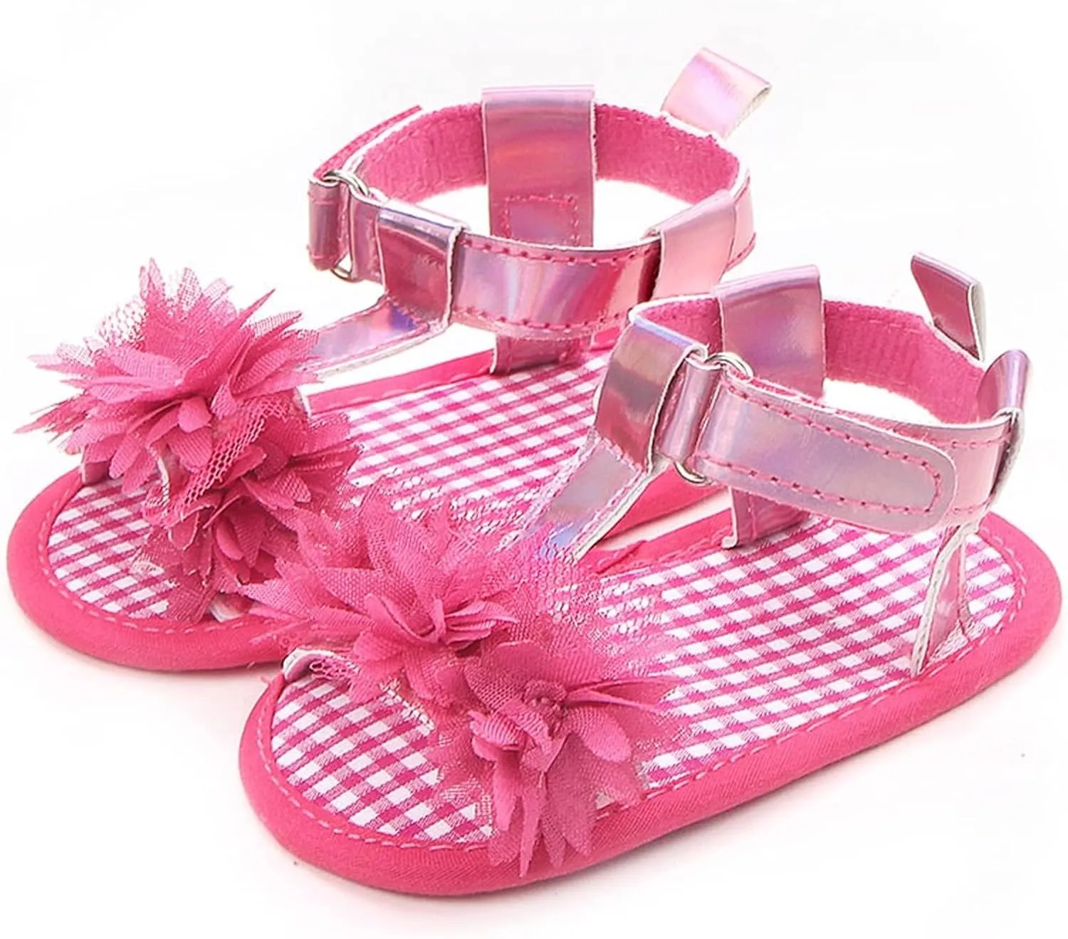 Infant Baby Girls Summer Sandals with Flower Soft Sole Wedding Dress Flats Newborn First Walkers crib Dress Shoes