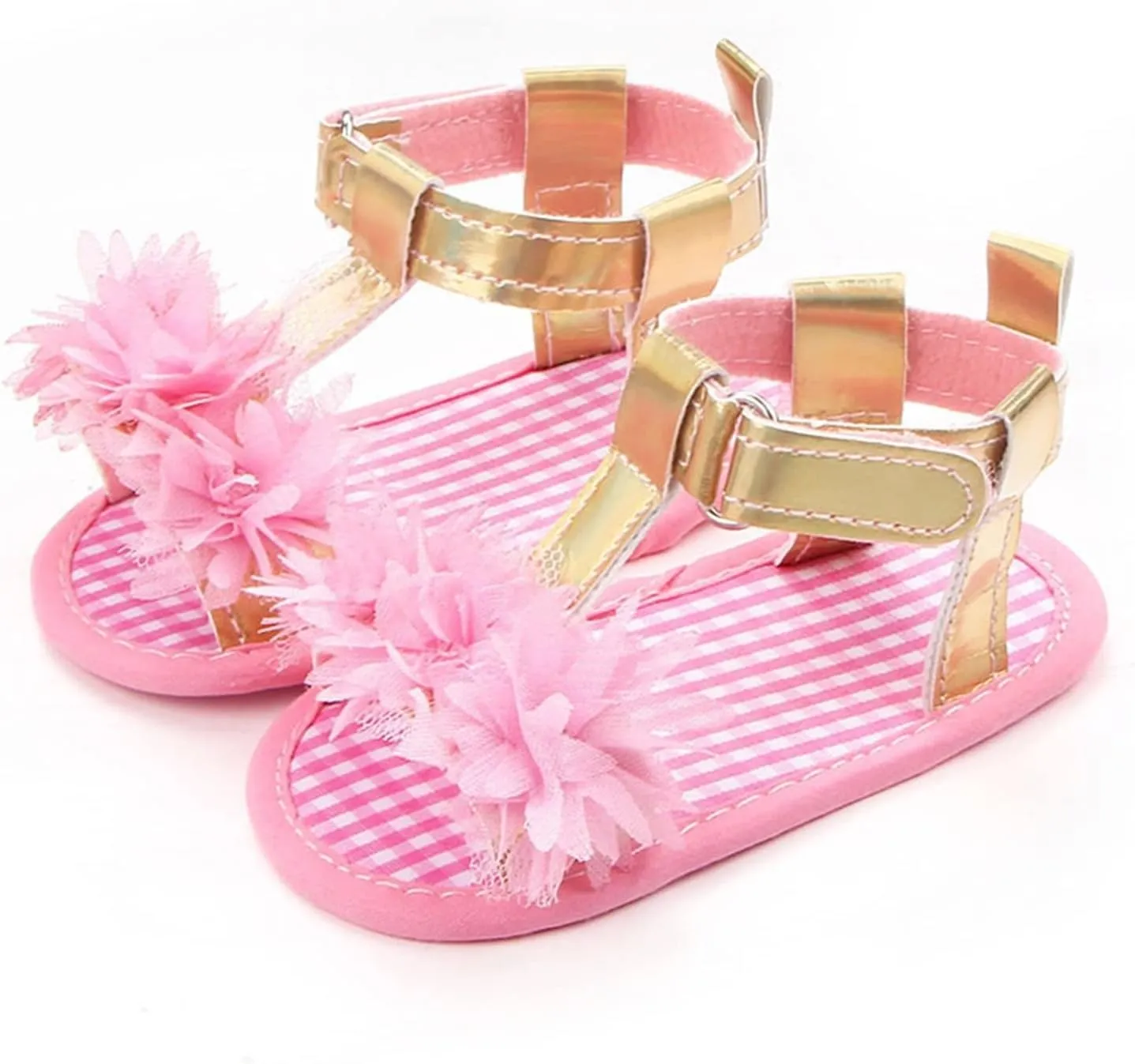 Infant Baby Girls Summer Sandals with Flower Soft Sole Wedding Dress Flats Newborn First Walkers crib Dress Shoes