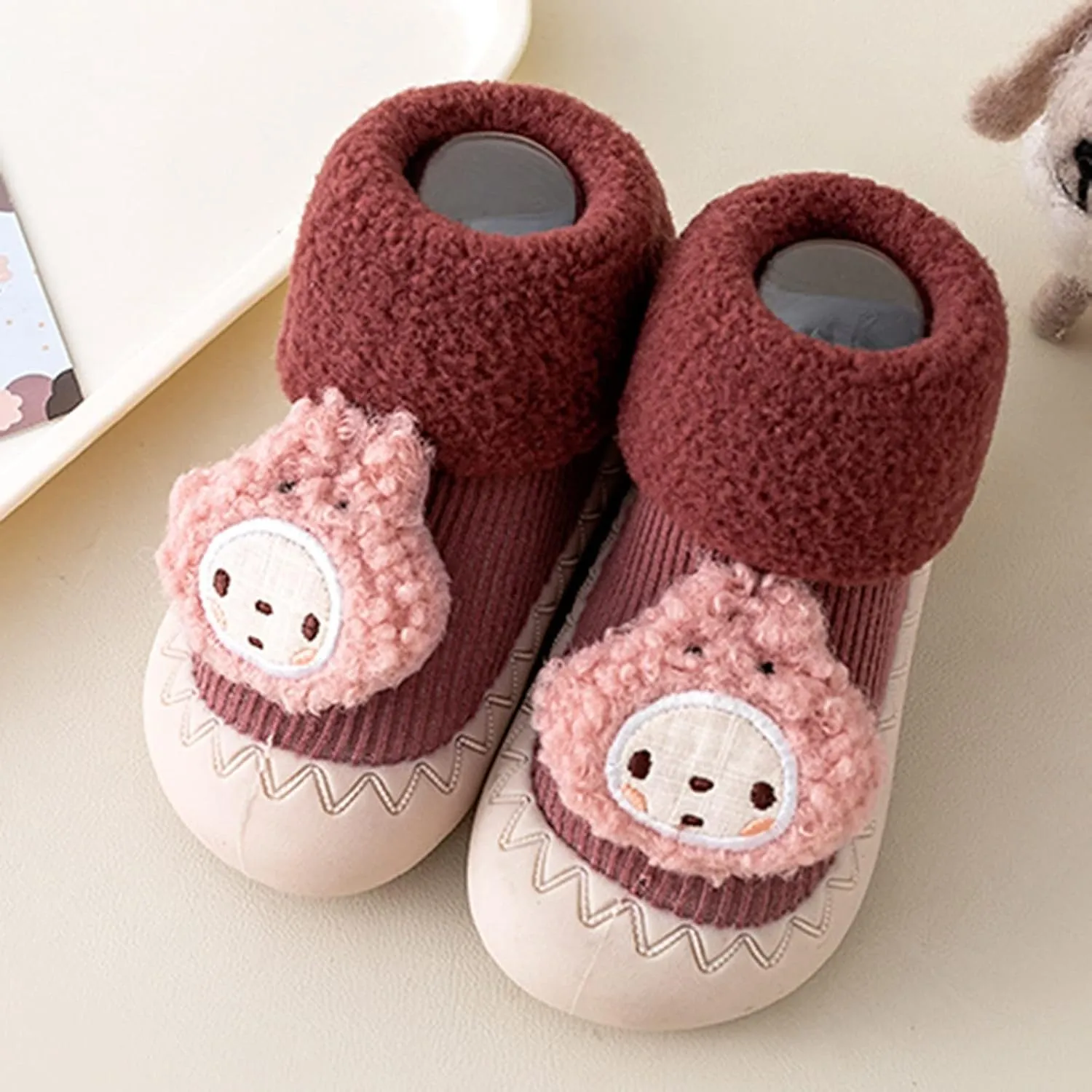 Infant Baby Infant Toddle Footwear Winter Toddler Shoes Soft Bottom Indoor Non Slip Warm Cartoon Animal Floor Socks Shoes Toddler Girl Shoes Size 7