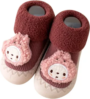 Infant Baby Infant Toddle Footwear Winter Toddler Shoes Soft Bottom Indoor Non Slip Warm Cartoon Animal Floor Socks Shoes Toddler Girl Shoes Size 7