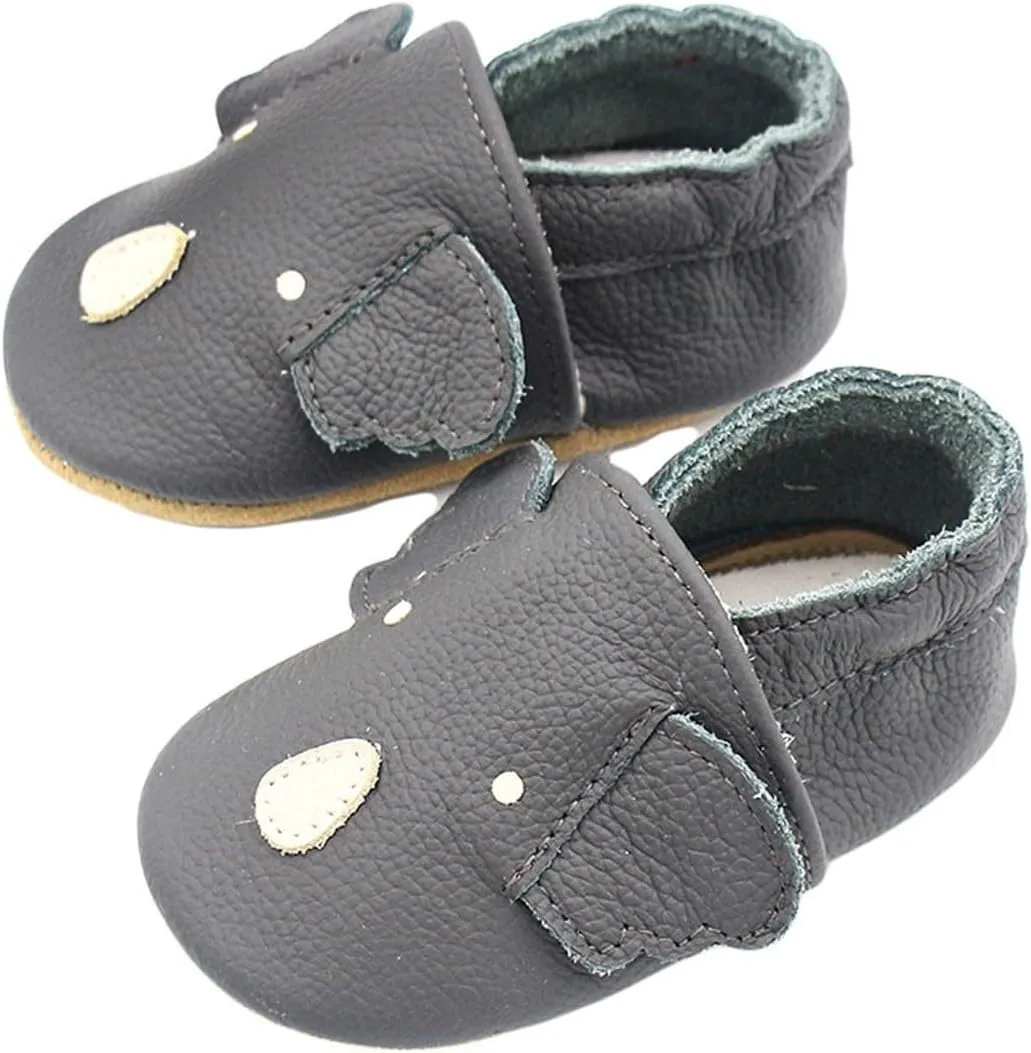 Infant Baby Soft Sole PU Leather Prewalker Shoes Infant Toddler Cute artoon Animal Slip-on Shoes Casual Slippers