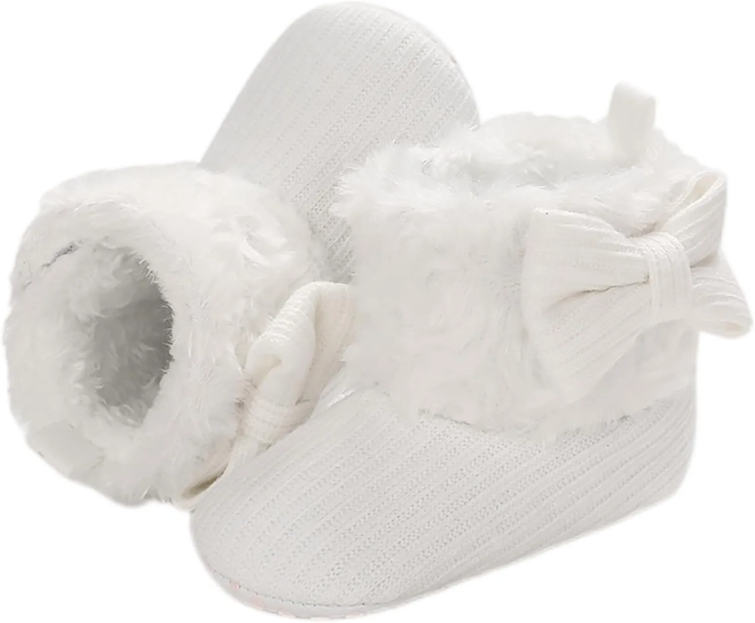 Infant Baby Winter Snow Boots Girls Warm Fleece Baby Shoes Knit Soft Sole Crib Shoes Prewalker for Newborn Toddler