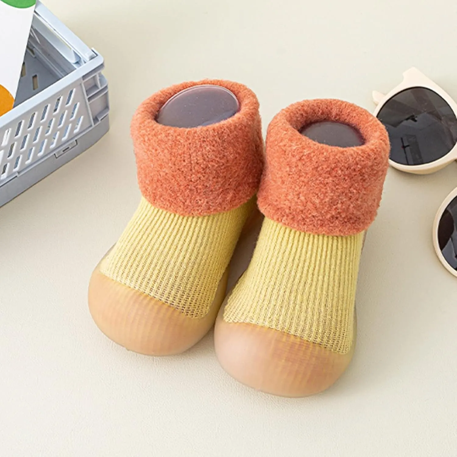 Infant Boys and Girls Indoor and Outdoor Sports Shoes Indoor First Walkers Casual Elastic Socks Shoes Cozy Baby Shoes