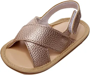 Infant Toddler Baby Girls Boys Shoes Sandals First Walkers Prewalkers Soft Sole Flat Shoes Fashion (Gold, 4 Toddler)