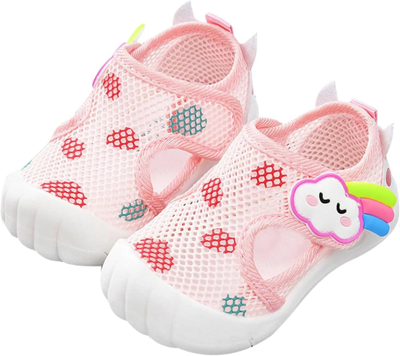 Infant Toddler Baby Girls Boys Shoes Sandals Newborn First Walkers Mesh Crib Shoes Breathable Soft Sole (Pink, 4 Infant)