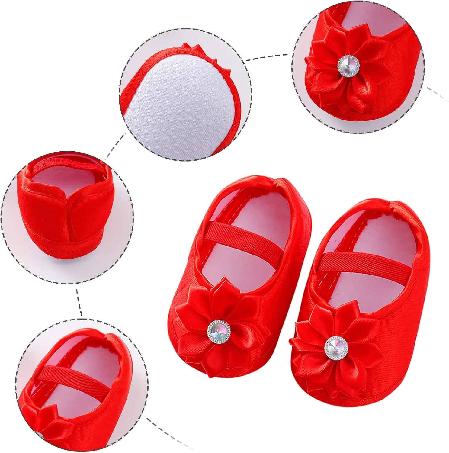Infant Toddler Baby Girls Flowers Printing Applique Prewalker Shoes Soft Sole Single Shoes Newborn Casual Flats
