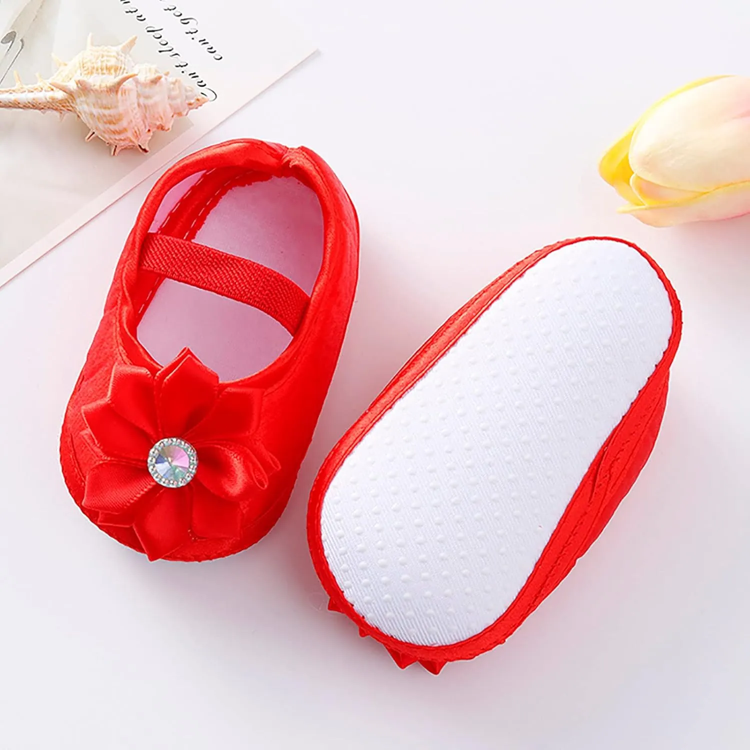 Infant Toddler Baby Girls Flowers Printing Applique Prewalker Shoes Soft Sole Single Shoes Newborn Casual Flats