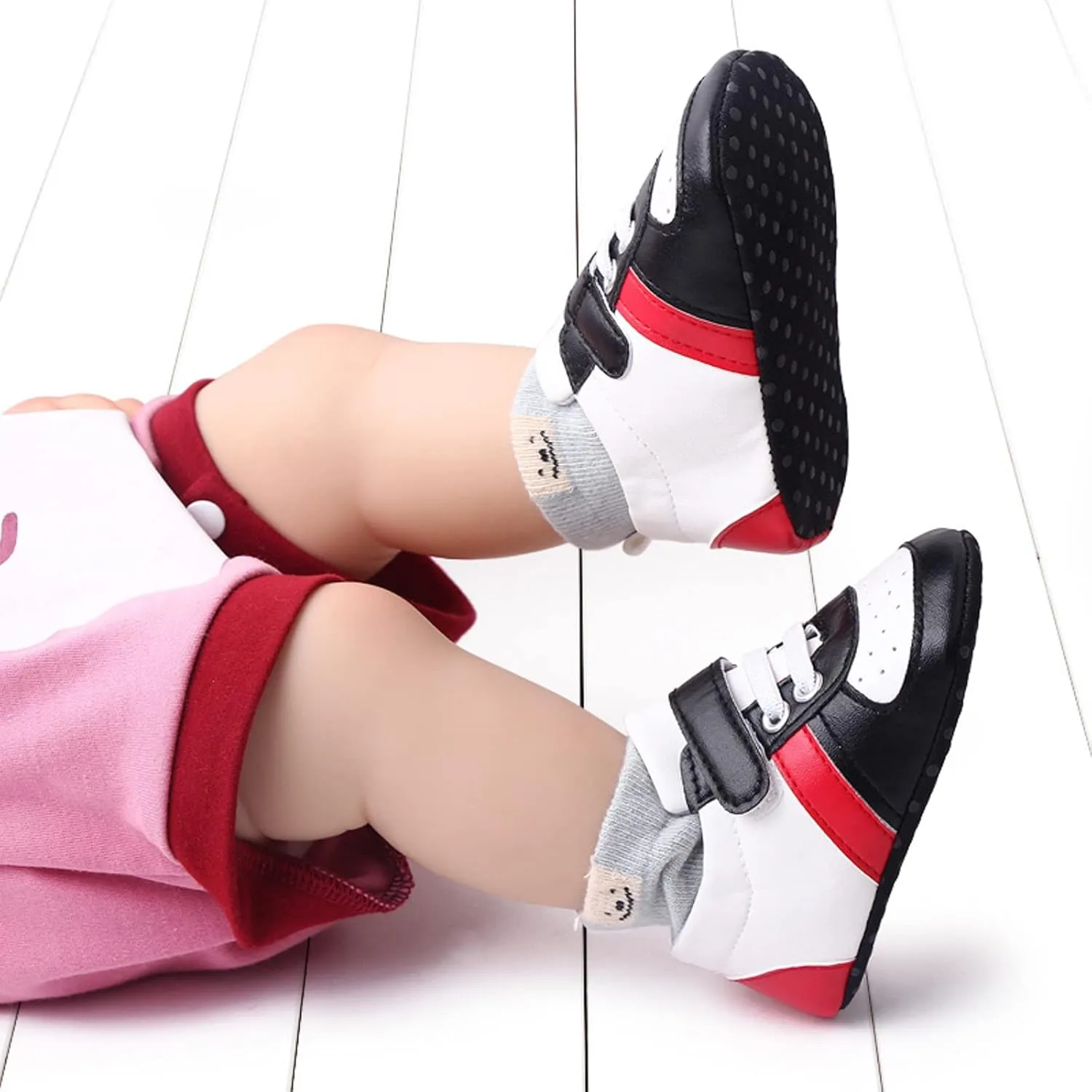 Infant Toddler Color Matching Prewalker Sneakers Baby Girls Boys Anti-Slip Soft Sole Lightweight First Step Shoes