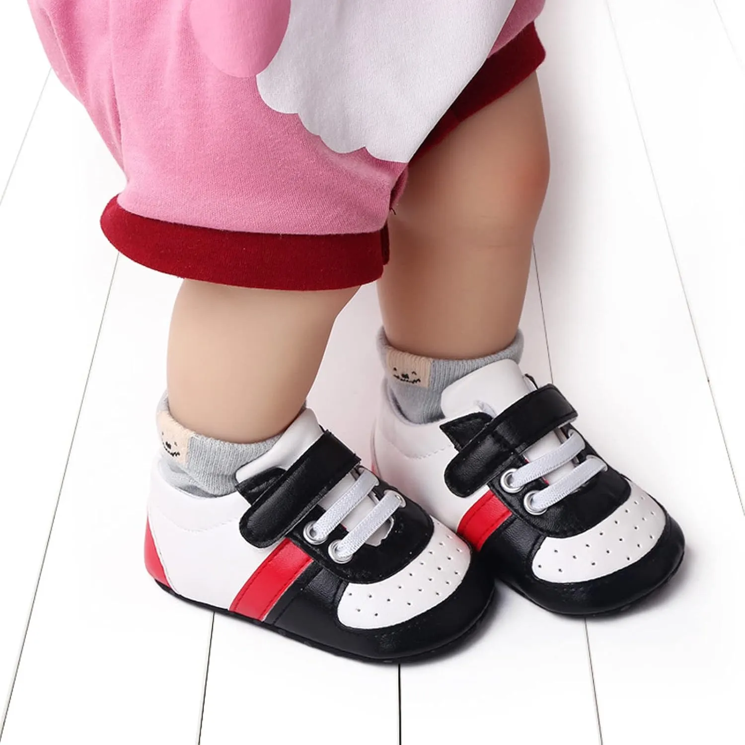Infant Toddler Color Matching Prewalker Sneakers Baby Girls Boys Anti-Slip Soft Sole Lightweight First Step Shoes