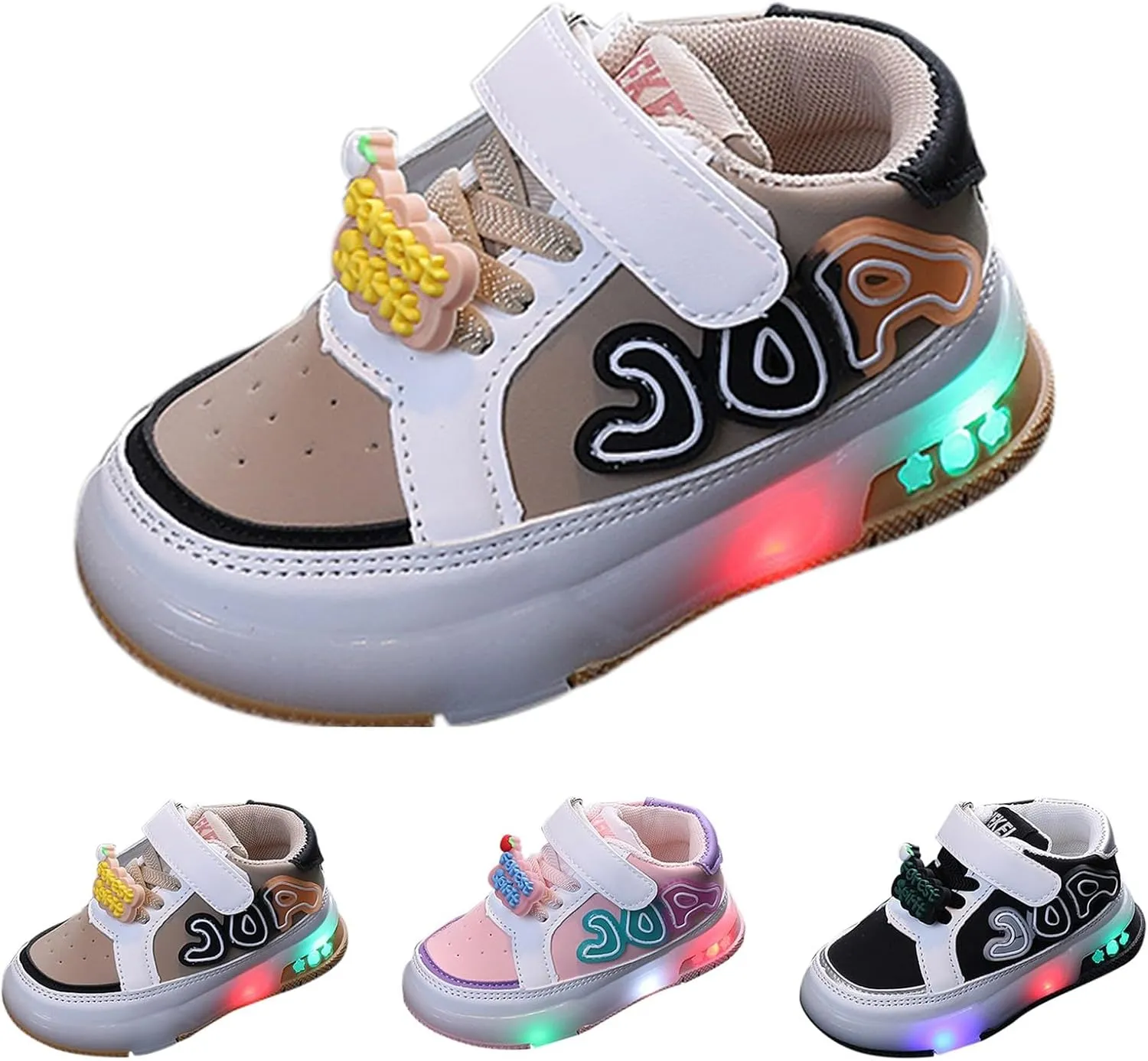 Infant Toddler LED Sneakers for Boys Girls Light Up Breathable Lightweight Soft Sole Casual First Walking Shoes Top 10