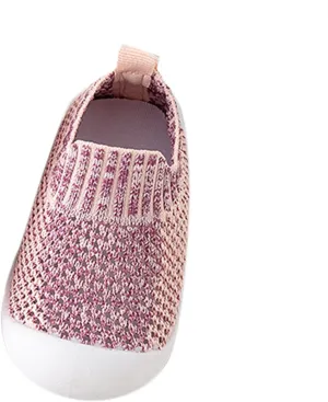 Infant Toddler Shoes Breathable Slip On Socks Shoes Soft Sole Non Slip Wear Out Baby Girl Sweet Floor Shoes (Pink, 13)