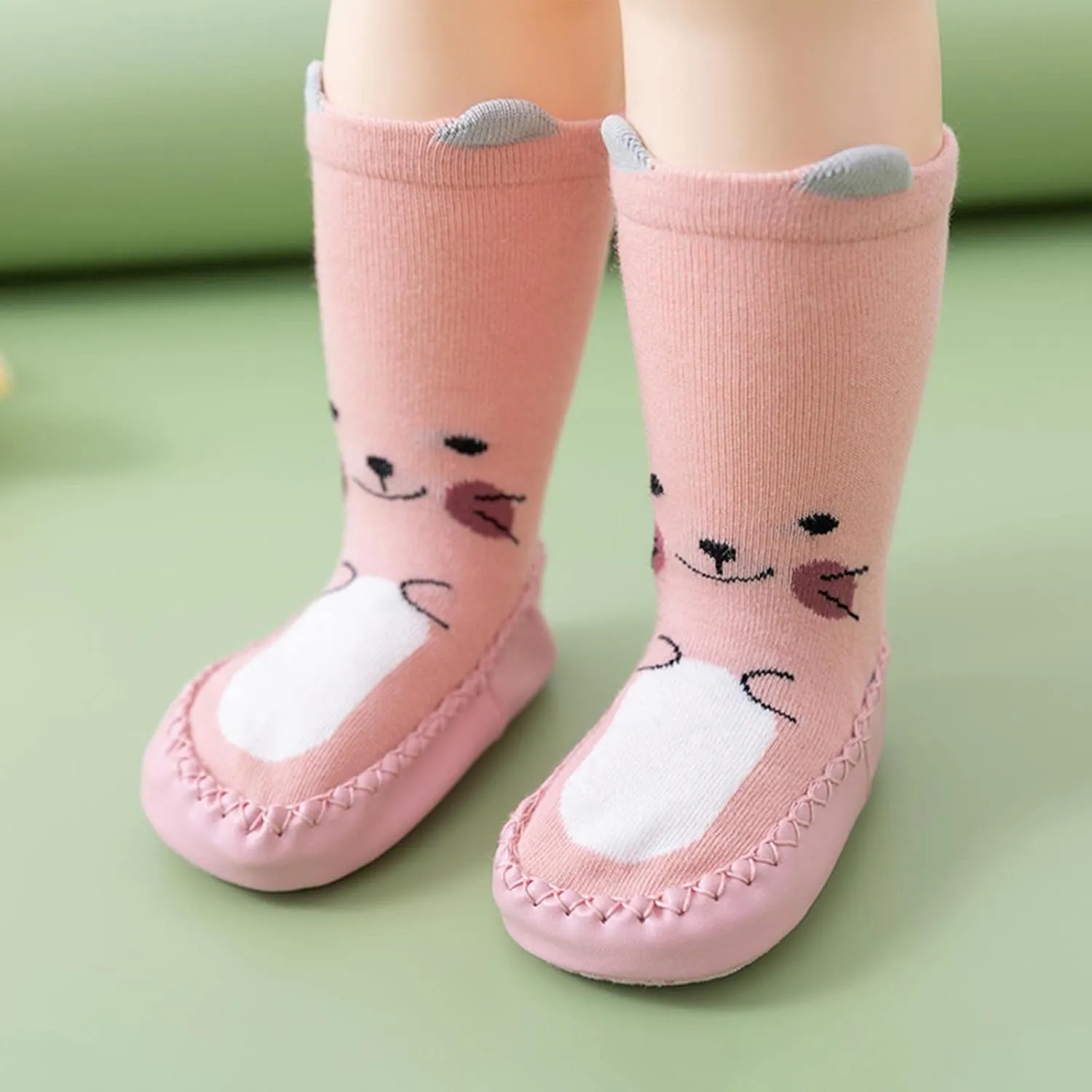 Infant Toddler Shoes Soft Sole Toddler Shoes Cartoon Print Breathable Non Slip Socks Socks Shoes Size 4 Toddler Sandals (Pink, 12 Months)