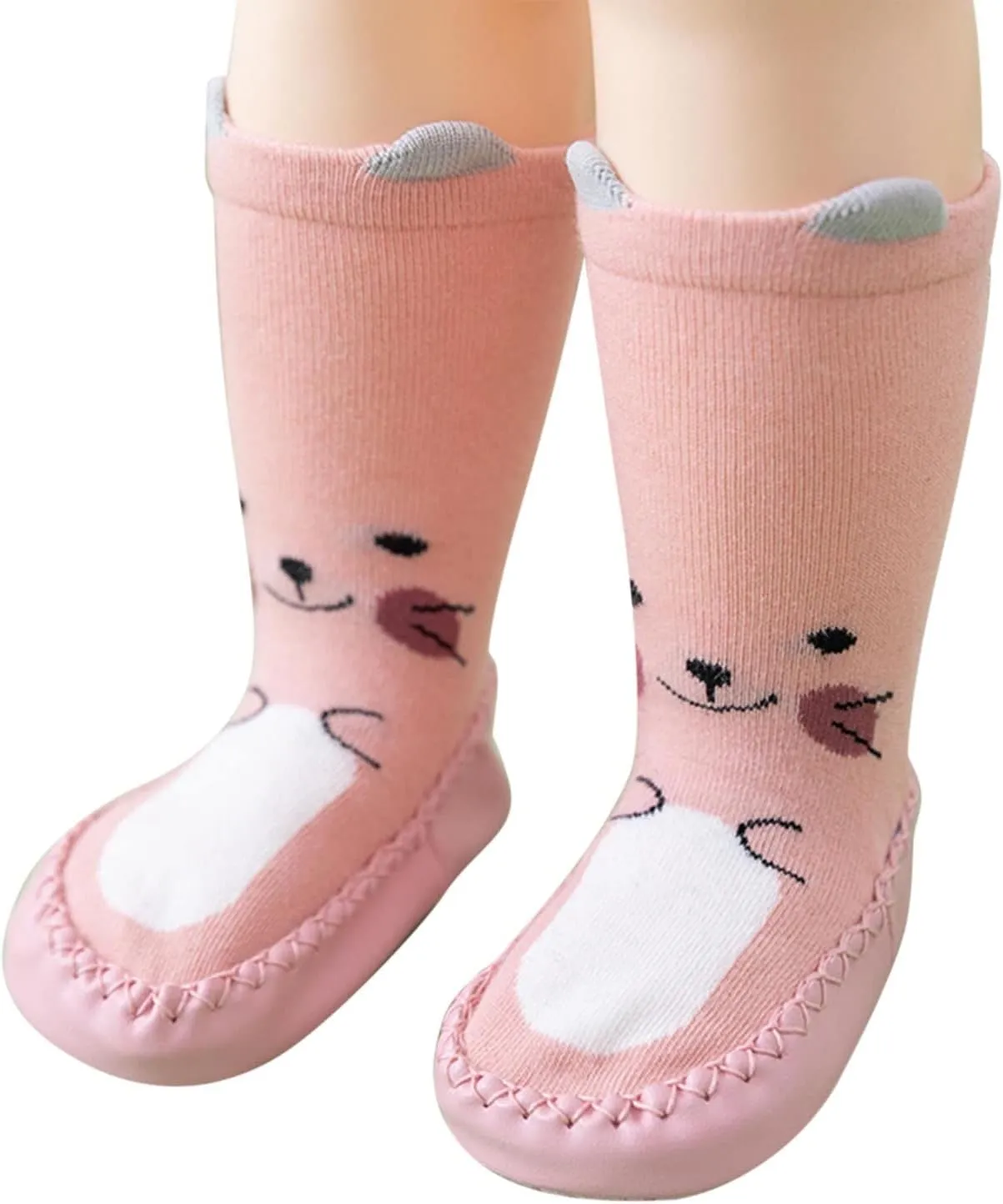 Infant Toddler Shoes Soft Sole Toddler Shoes Cartoon Print Breathable Non Slip Socks Socks Shoes Size 4 Toddler Sandals (Pink, 12 Months)
