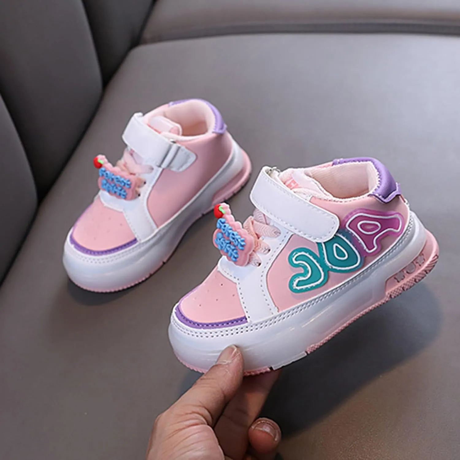 Infant Toddler Sneakers for Boys Girls Light Up Breathable Lightweight Soft Sole Casual Kids Shoes Girls Size 2