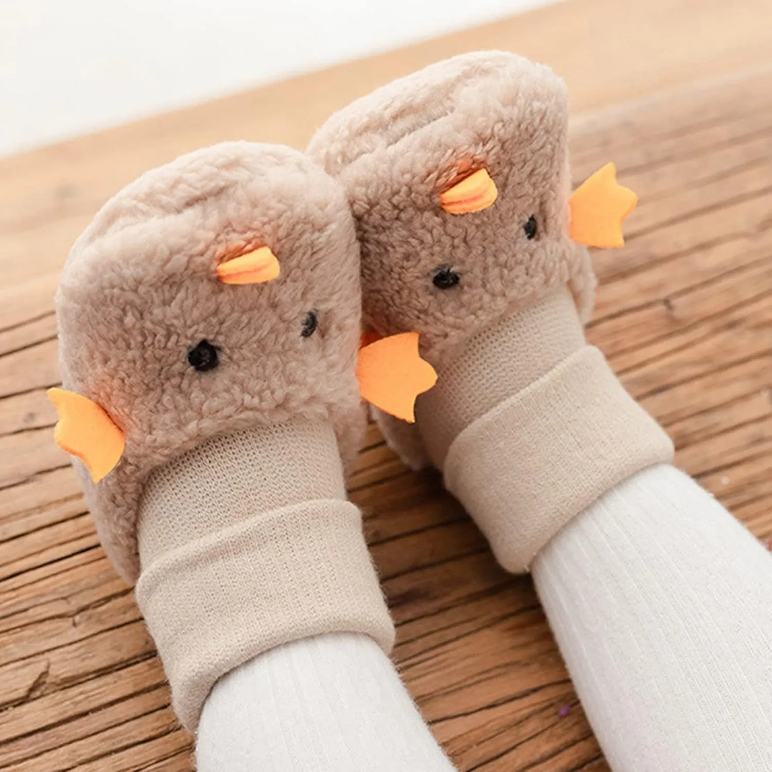 JINCAIHONG Fuzzy Sock Shoes for Baby Indoor Slipper Socks with Soft Sole First Walking Shoes for Toddler Kids