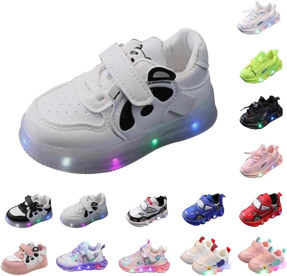 JINCAIHONG Kids Sneakers Light Up Shoes Baby Flashing Walking Slippers Glittery Shoes for Toddler Girls Boys