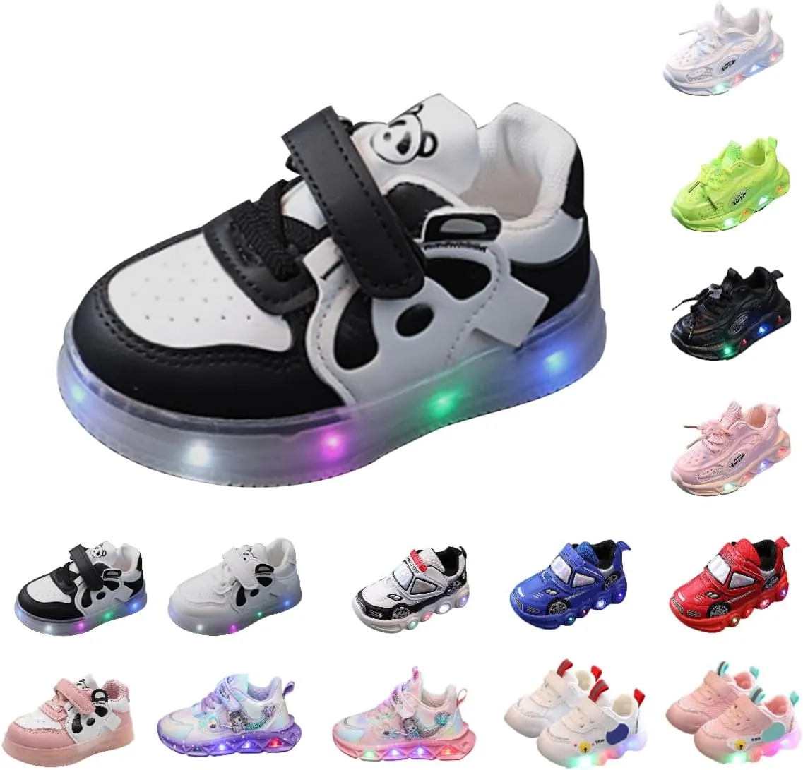 JINCAIHONG Kids Sneakers Light Up Shoes Baby Flashing Walking Slippers Glittery Shoes for Toddler Girls Boys