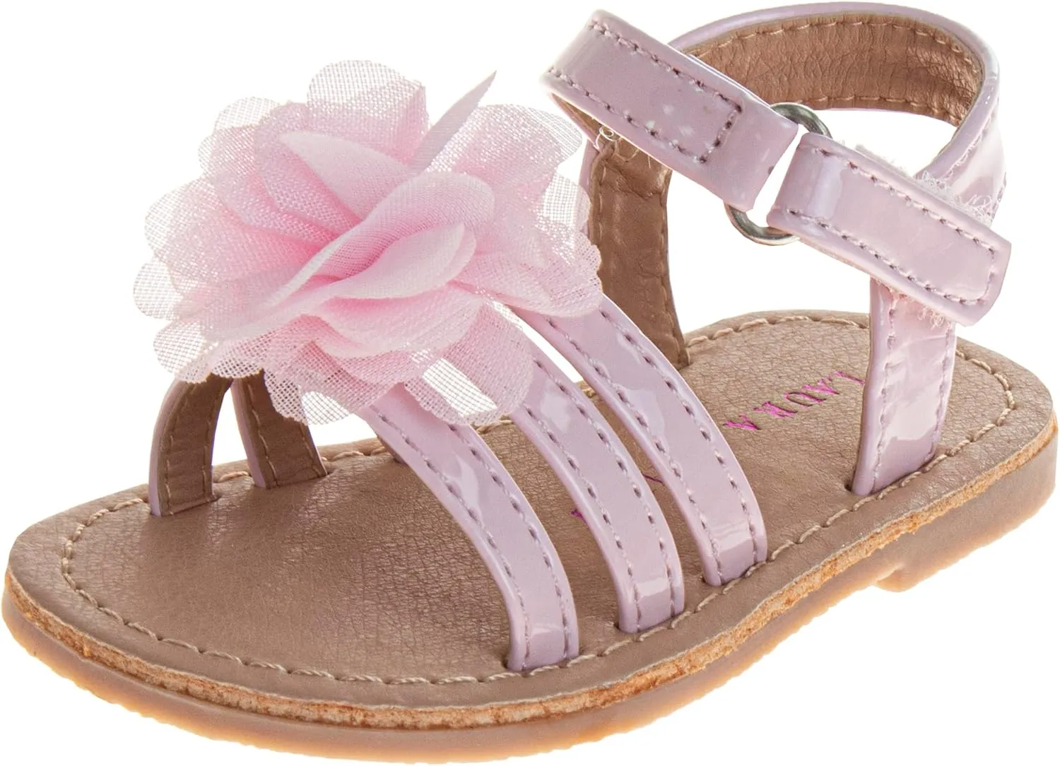 Josmo Baby Girls Sandals Floral Outdoor Open Toe Flats First Walker Toddler Girl Sandal for Summer Size 2-4 Infant