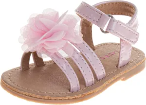 Josmo Baby Girls Sandals Floral Outdoor Open Toe Flats First Walker Toddler Girl Sandal for Summer Size 2-4 Infant