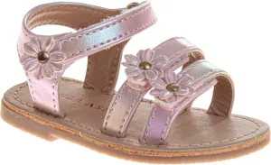 Josmo Baby Girls Sandals Floral Outdoor Open Toe Flats First Walker Toddler Girl Sandal for Summer Size 2-4 Infant