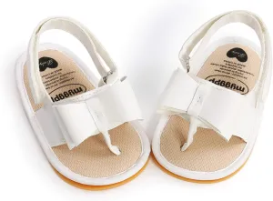 Jshuang 0-18M Baby Boys Girls Bow Sandals Soft Non-Slip Rubber Sole Summer Flat Walking Shoes