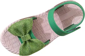 Kid Baby Girls Boys Child Shoes Summer Sandals Soft Rubber Sole Anti Slip Sandals Bowknot (Green, 11.5 Little Child)