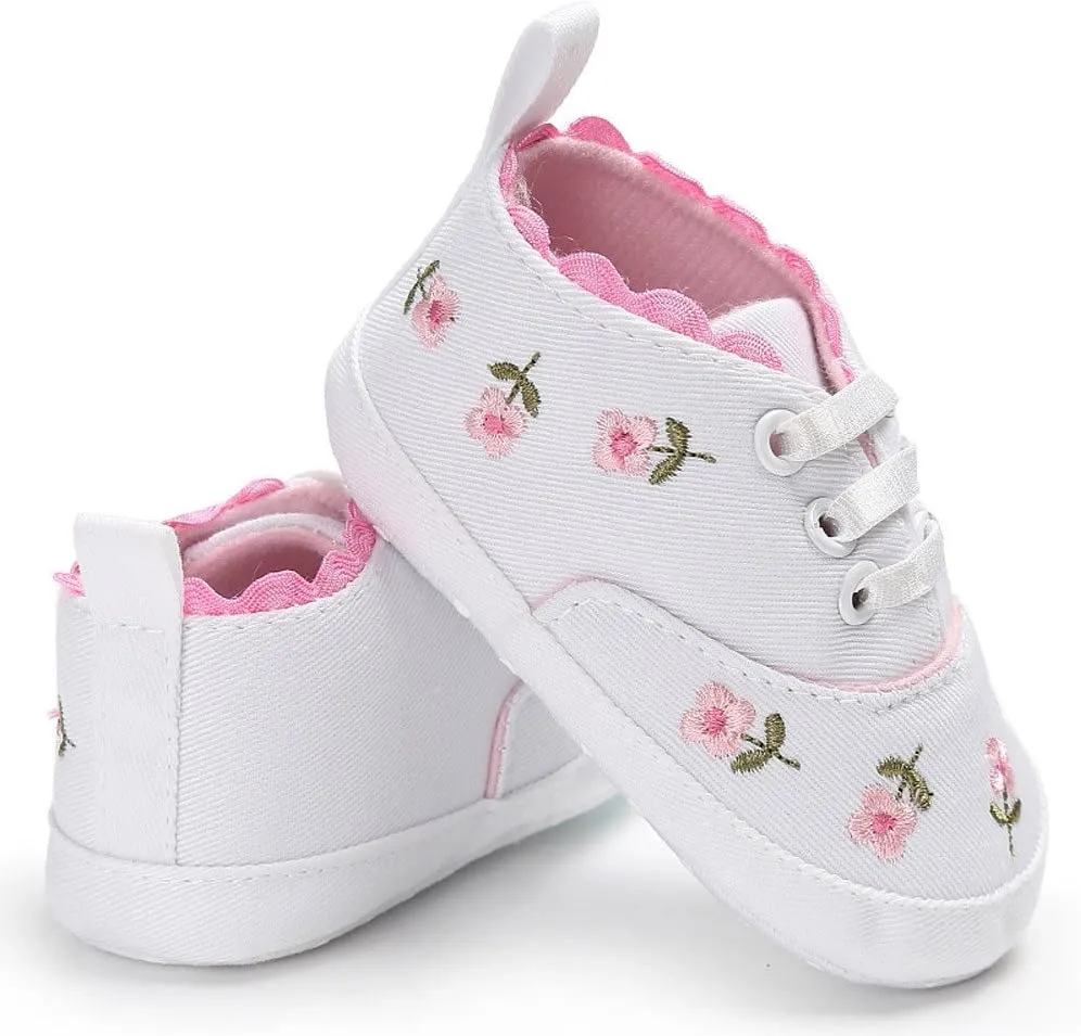 Kid Sneakers -Slip Crib Sole Infant Soft Baby Floral Girls Canvas Shoes Baby Shoes Kids Shoes