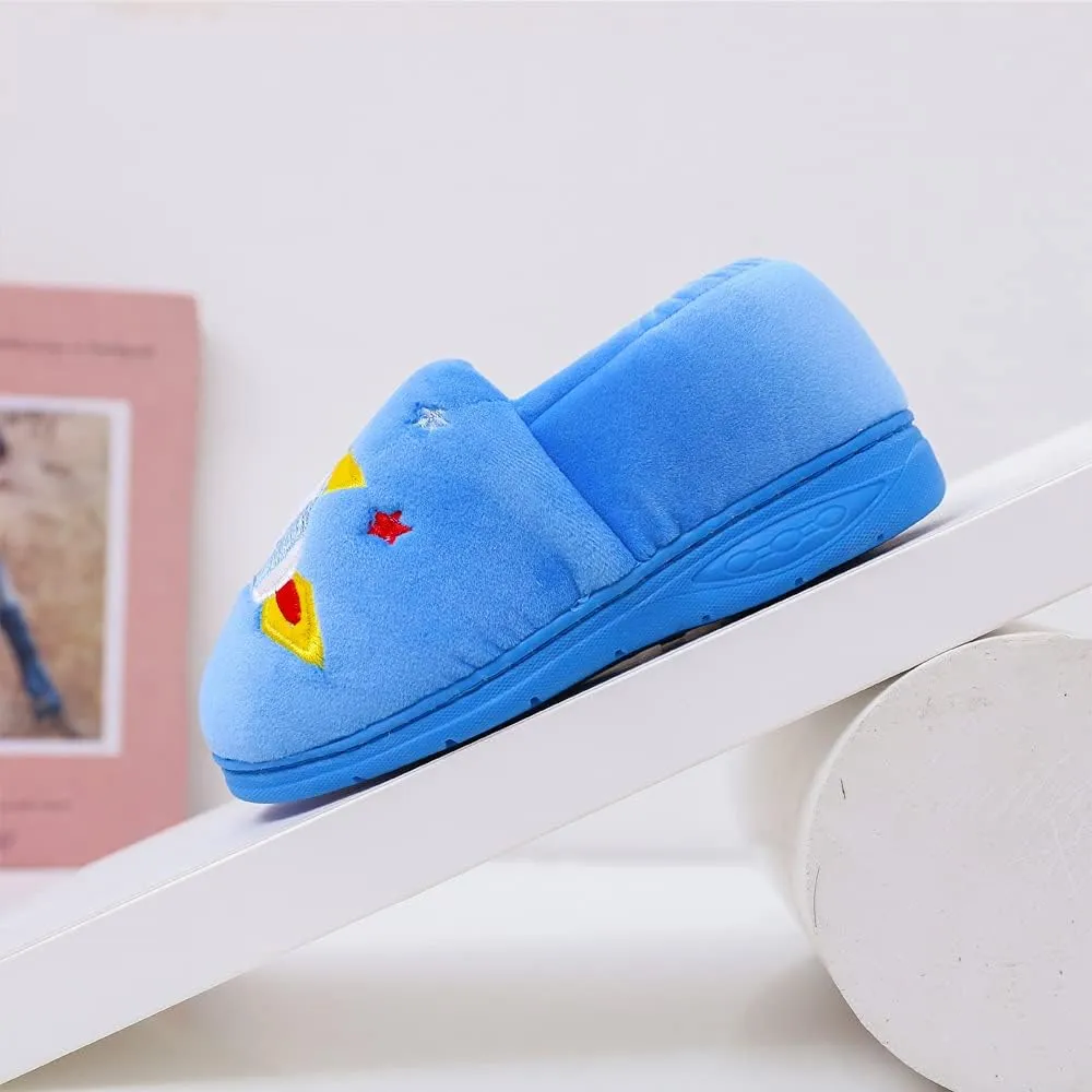 Kids Boys Girls Warm Slippers Kids Non-Slip Winter Indoor Household Shoes