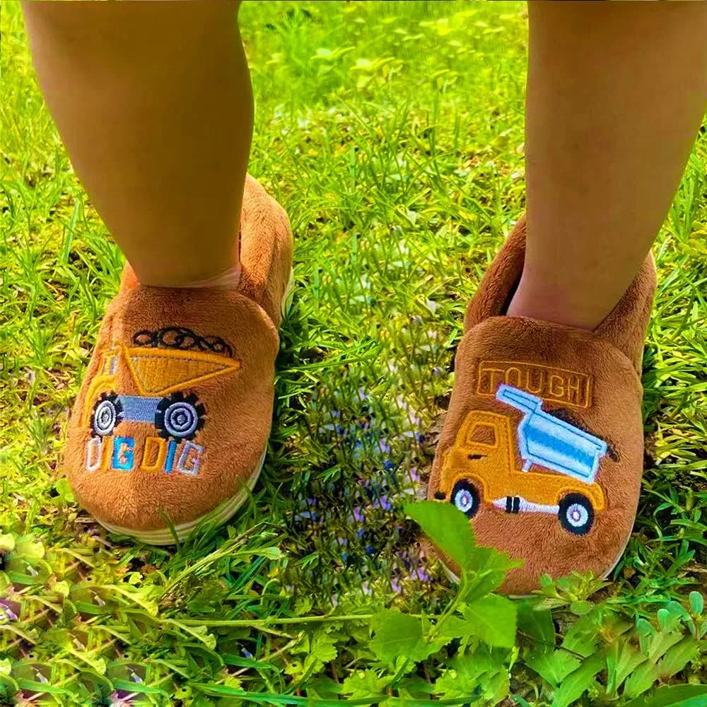 Kids Boys Girls Warm Slippers Kids Non-Slip Winter Indoor Household Shoes