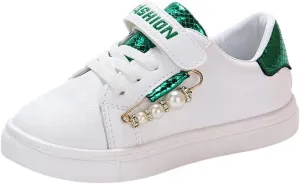 Kids Canvas Sneakers Baby Boys Girls Casual Fashion Shoes Toddler Sports Shoes Soft-Soled Non-Slip Tennis Shoes (Green-6#, 10-10.5Years)