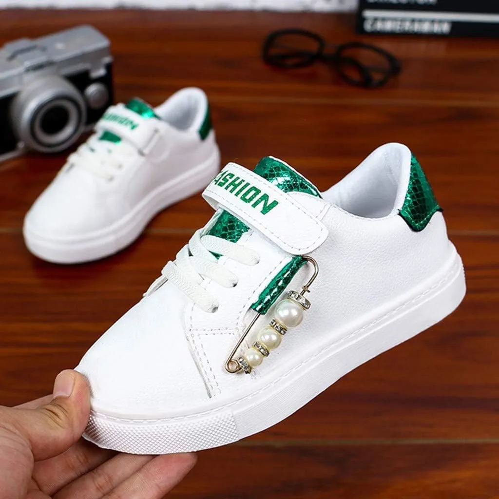 Kids Canvas Sneakers Baby Boys Girls Casual Fashion Shoes Toddler Sports Shoes Soft-Soled Non-Slip Tennis Shoes (Green-6#, 10-10.5Years)