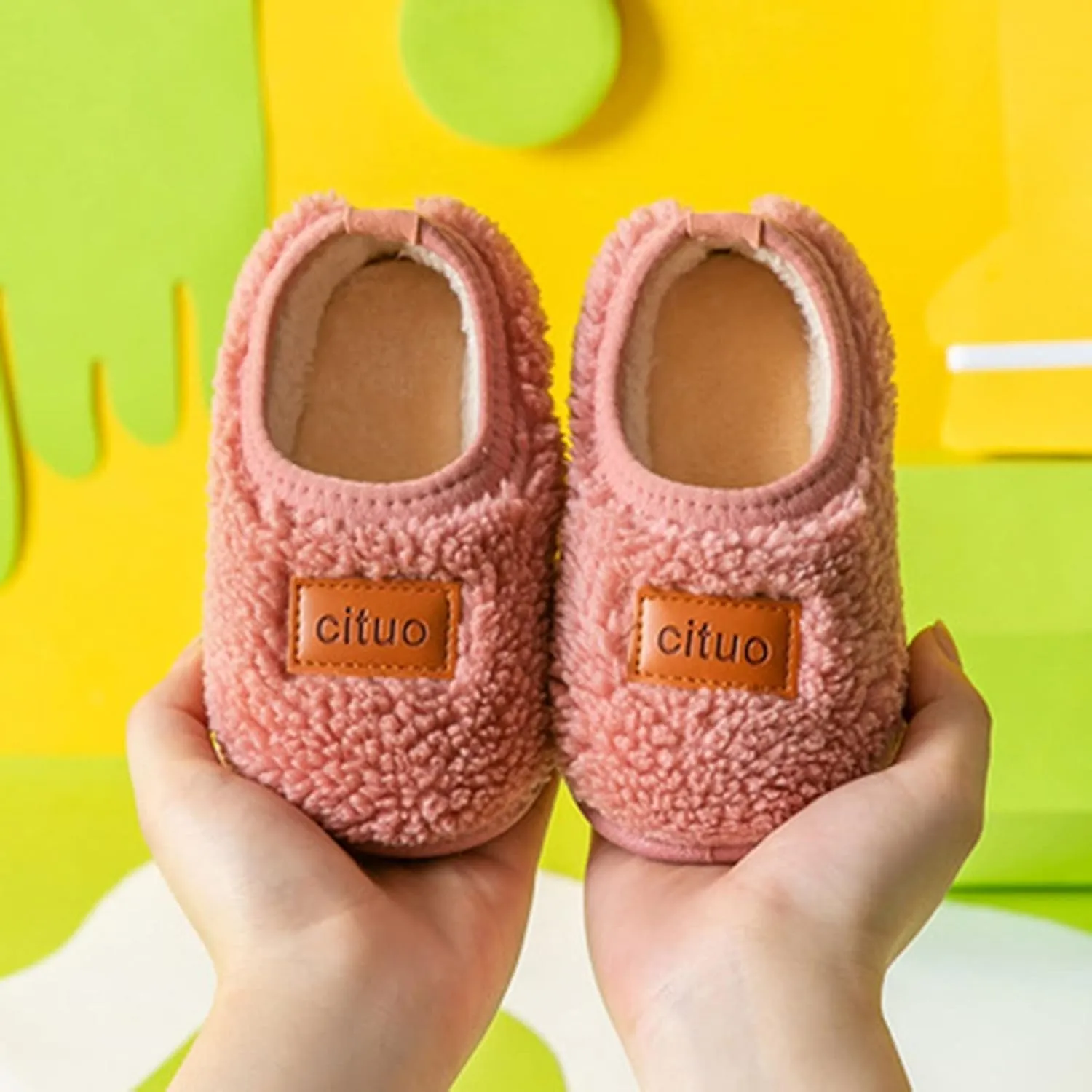 Kids Children Durian Style Warm Shoes Cotton Shoes Solid Fashion Soft Sole Indoor Non Slip Shoes for Toddler
