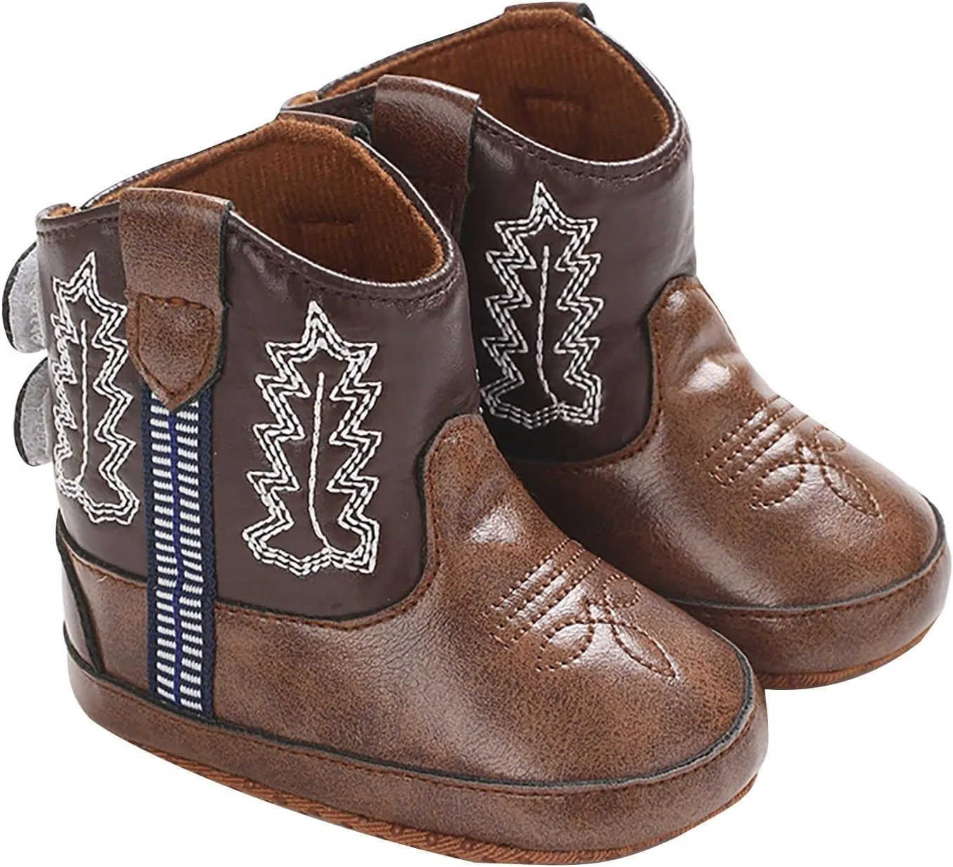 Leather Soft Sole Cowboy Boots for Baby Infant Toddler Boys Girls Newborn Crib Prewalkers Baby Non Slip Crib Shoes