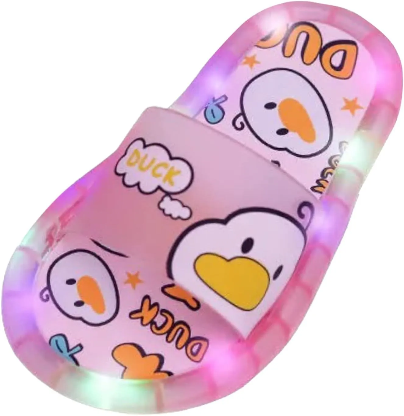 Led Shoes Non-Slip Open Toe Slipper Kids Soft Sole Flat Luminous Sandal Slip On Led Shoes Lightweight Beach Pool
