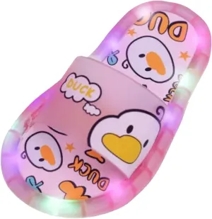 Led Shoes Non-Slip Open Toe Slipper Kids Soft Sole Flat Luminous Sandal Slip On Led Shoes Lightweight Beach Pool